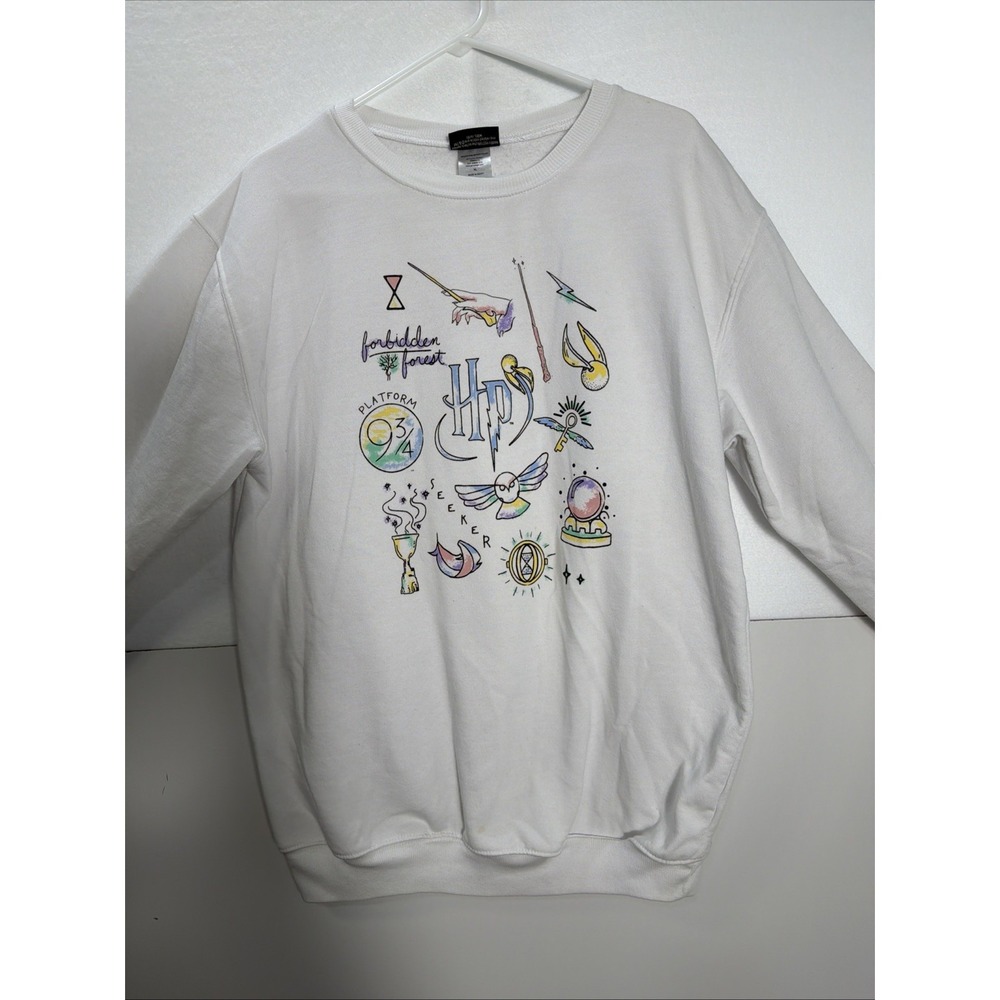 Harry Potter White Crewneck Cartoon Sweatshirt‎ Womens Size XL